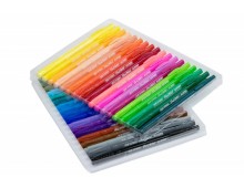 Carioca cu 2 capete, varf liner 0.7mm/tip pensula, 36 culori/cutie, ALPINO Color Experience