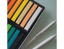 Creioane pastel soft DERWENT Academy, 12 buc/set, diverse culori