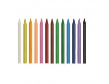 Creioane cerate din plastic, cutie carton, 24 culori/cutie, Plasti ALPINO