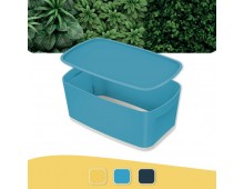 Cutie depozitare LEITZ Cosy MyBox, PS, cu capac, 31x12x19 cm, albastru celest