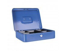 Caseta (cutie) metalica pentru bani, 300 x 240 x 90 mm, DONAU - albastru