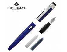 Stilou Diplomat Magnum, cu penita M, din otel inoxidabil - indigo blue