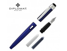 Stilou Diplomat Magnum, cu penita B, din otel inoxidabil - indigo blue