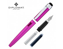 Stilou DIPLOMAT Magnum, cu penita F, din otel inoxidabil - hot pink