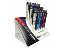 Set 18 stilouri Diplomat Magnum, cu penita M, din otel inoxidabil (18 stilouri - 3 x 6 culori)