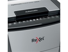 Distrugator documente automat REXEL OPTIMUM 300X, P4, cross-cut (confeti), 300 coli, cos 60l, negru-