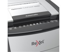 Distrugator documente automat REXEL OPTIMUM 600M, P5, micro-cut (particule), 600 coli, cos 110l, neg