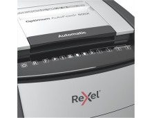 Distrugator documente automat REXEL OPTIMUM 600X, P4, cross-cut (confeti), 600 coli, cos 110l, negru