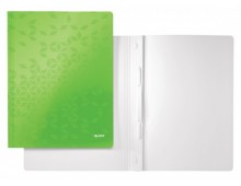 Dosar cu sina Leitz WOW, carton laminat, FSC, A4, 250 coli, verde