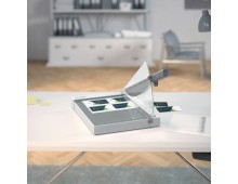 Ghilotina LEITZ Home Office Precision, A4, 10 coli, indicator laser inclus, gri