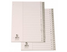Index plastic gri, alfabetic A-Z, A4, 120 microni, Q-Connect