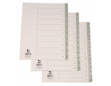 Index plastic gri, numeric 1-10, A4, 120 microni, Q-Connect