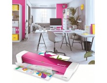 Laminator LEITZ iLAM Home Office, A4, kit folii laminare inclus, roz