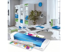 Laminator LEITZ iLAM Home Office, A4, kit folii laminare inclus, albastru