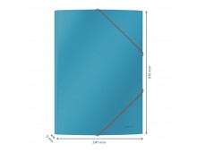 Mapa cu elastic Leitz Cosy, carton laminat, FSC, A4, 150 coli, albastru celest
