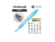 Marker ARTLINE Decorite, varf flexibil (tip pensula) - bleu