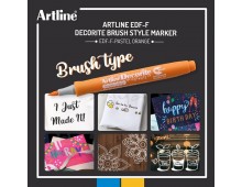 Marker ARTLINE Decorite, varf flexibil (tip pensula) - portocaliu pastel