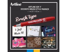 Marker ARTLINE Decorite, varf flexibil (tip pensula) - rosu