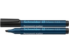 Permanent marker SCHNEIDER Maxx 133, varf tesit 1+4mm, 4 culori/set - (N, R, A, V)