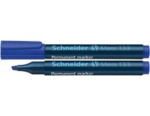 Permanent marker SCHNEIDER Maxx 133, varf tesit 1+4mm, 4 culori/set - (N, R, A, V)