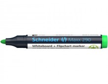 Marker SCHNEIDER Maxx 290, pentru tabla de scris+flipchart, varf rotund 2-3mm - verde deschis