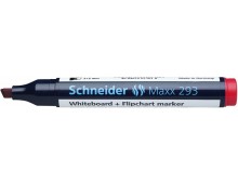 Marker SCHNEIDER Maxx 293, pentru tabla de scris+flipchart, varf tesit 2-5mm - rosu