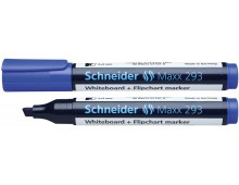 Marker SCHNEIDER Maxx 293, pentru tabla de scris+flipchart, varf tesit 2-5mm, 4 cul/set - (N,R,A,V)