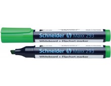 Marker SCHNEIDER Maxx 293, pentru tabla de scris+flipchart, varf tesit 2-5mm, 4 cul/set - (N,R,A,V)