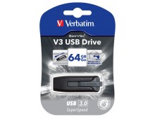 Memorie USB 3.0, 64GB, negru, VERBATIM V3