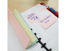 Notes autoadeziv perforat 51 x 150 mm, 60 file, (2 in 1 - notes/index), Stick`n - 4 culori pastel