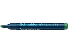 Permanent marker SCHNEIDER Maxx 133, varf tesit 1+4mm - verde