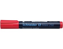 Permanent marker SCHNEIDER Maxx 250, varf tesit 2+7mm - rosu