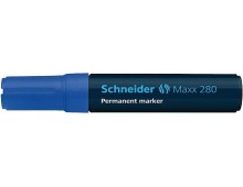 Permanent marker SCHNEIDER Maxx 280, varf tesit 4+12mm - albastru