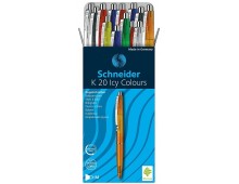 Pix SCHNEIDER K20 Icy colours, clema metalica, culori asortate - scriere albastra