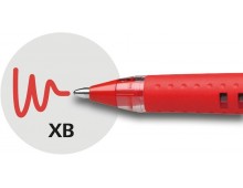 Pix SCHNEIDER Slider Basic XB, rubber grip, varf 1.4mm - scriere rosie