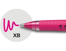 Pix SCHNEIDER Slider Basic XB, rubber grip, varf 1.4mm - scriere roz