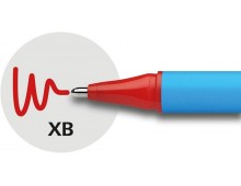 Pix SCHNEIDER Slider Edge XB, rubber grip, varf 1.4mm - scriere rosie