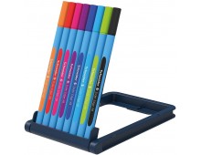 Pix SCHNEIDER Slider Edge XB, rubber grip, varf 1.4mm, 8 culori/set - (N,R,A,V,Or,Vi,Roz,Bleu)