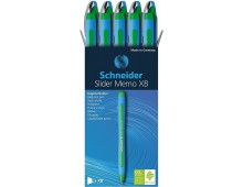 Pix SCHNEIDER Slider Memo XB, rubber grip, accesorii metalice - scriere verde