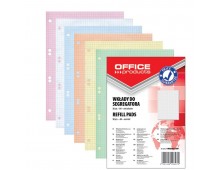 Rezerva A4 pentru caiet mecanic, 50 file/set, Office Products - matematica - hartie color