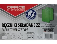 Servetele ZZ hartie reciclata verde, 23x23cm, 1 strat, 200buc/pachet, 20pachete/cutie, Office Produc