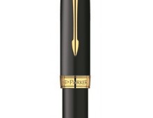 Stilou negru mat, cu accesorii aurii, PARKER Sonnet