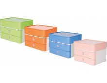 Suport cu 2 sertare + cutie ustensile HAN Allison Smart Box Plus - roz flamingo