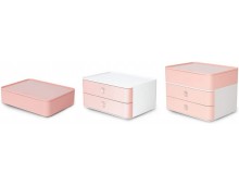 Suport cu 2 sertare + cutie ustensile HAN Allison Smart Box Plus - roz flamingo