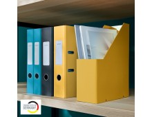 Suport vertical LEITZ Cosy Click & Store, pentru documente, carton laminat, A4, galben chihlimbar