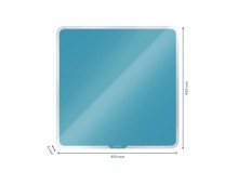Tabla LEITZ Cosy, sticla, magnetica, 45x45 cm, marker inclus, albastru celest