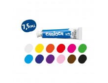 Tempera super lavabila, 12 culori x 7.5ml/set + pensula gratis, CARIOCA Tempera